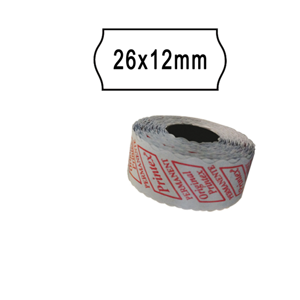  Rotolo da 1000 etichette a onda per Printex Smart 8/2612 - 26x12 mm - adesivo removibile - bianco - Printex - pack 10 rotoli 