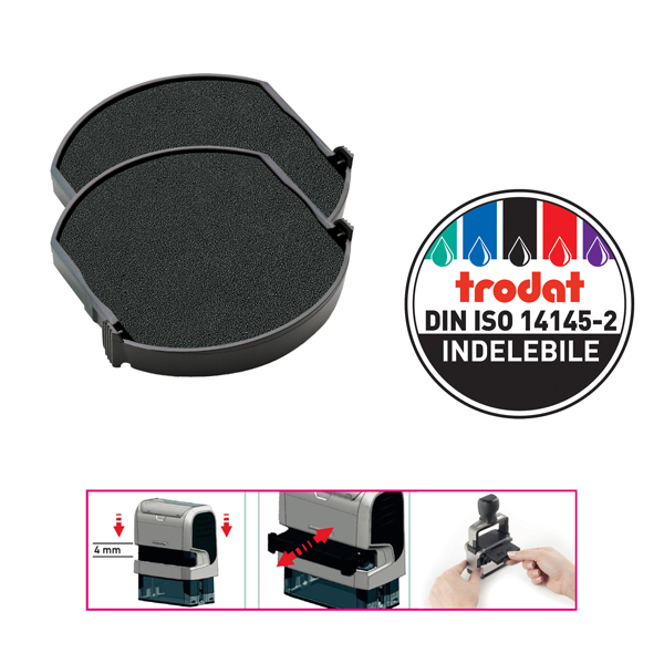  Tampone di ricambio 6/4642 - nero - Trodat - conf. 2 pezzi 