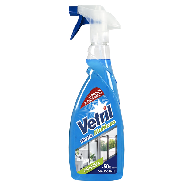  Vetril vetri e multiuso - con ammoniaca - trigger da 650 ml - Vetril 