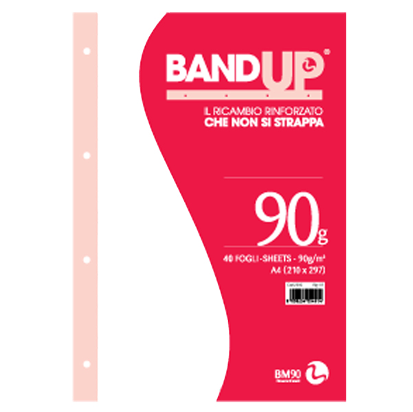  Ricambi BandUp forati rinforzati - A4 - bianchi - 90gr - BM - conf. 40 pezzi 