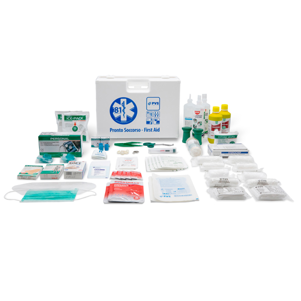  Valigetta di pronto soccorso Multisan - 44,3x33,8x14,7 cm - HACCP - oltre 3 persone - bianco - PVS 