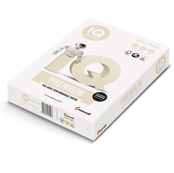  Carta IQ Premium - A4 - 200 gr - bianco - Mondi - conf. 250 fogli 