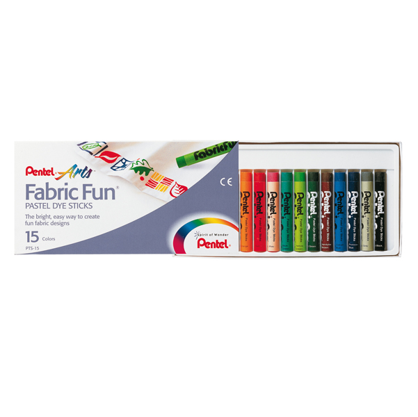  Pastelli per tessuto Fabric Fun - 15 colori assortiti - Pentel - astuccio 15 pastelli 