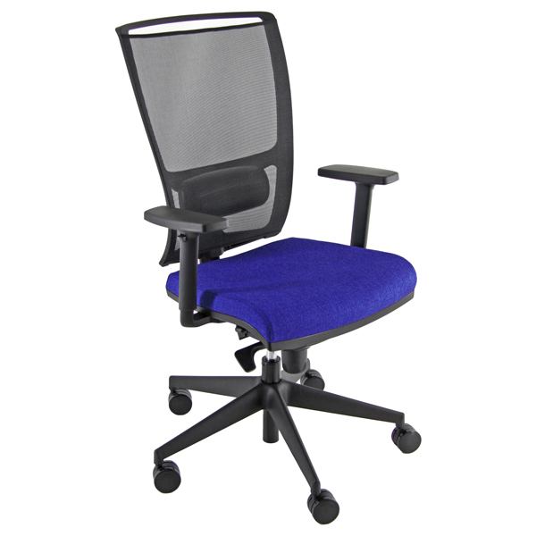  Poltrona semidirezionale Zoe ZOEA - con braccioli regolabili - blu/nero - Unisit 