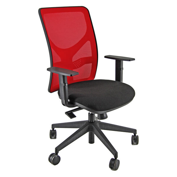  Seduta operativa Pentagon Y10 PNA - con braccioli regolabili - nero/rosso - Unisit 