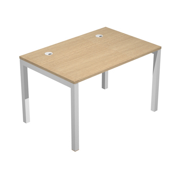  Scrivania singola Agorà - 120 x 80 x 74,6 cm - Rovere/grigio alluminio 