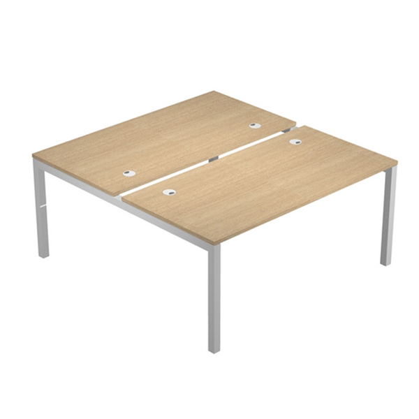  Scrivania a 2 postazioni contrapposte Agorà - 120 x 168 x 72,5 cm - rovere 