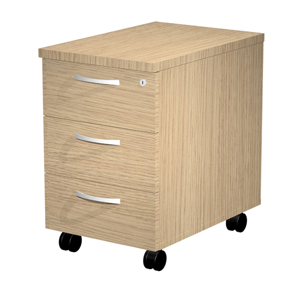  Cassettiera Agorà - 3 cassetti - con ruote - 44 x 60 x 60 cm - rovere 