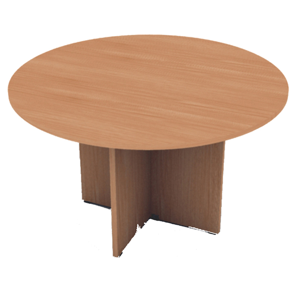  Tavolo riunione Easy - 4 posti - diametro 120 cm - altezza 72 cm - noce chiaro 