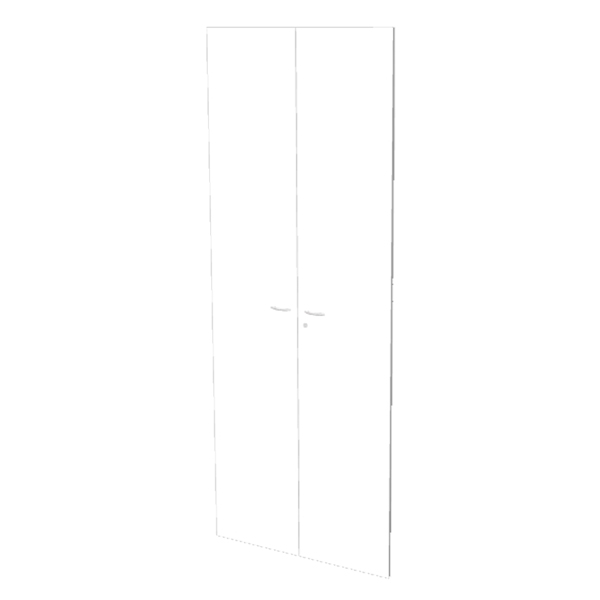  Coppia ante per libreria modulare - alta - 76 cm - melaminico - con serratura - bianco 