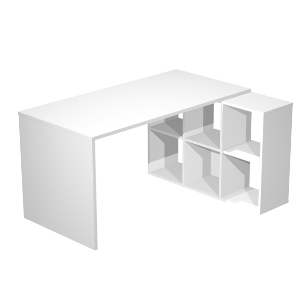  Postazione Home-Office - 6 caselle - 140 x 104 x 72,4 cm - bianco 
