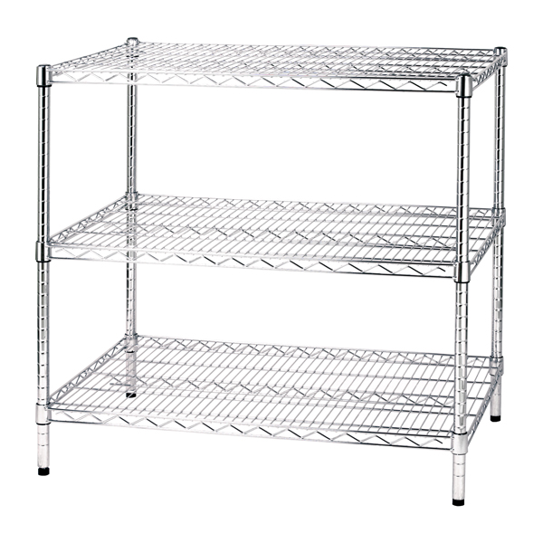  Kit scaffale Archimede - 3 ripiani - 60 x 90 x 90 cm - acciaio cromato - Serena Group 