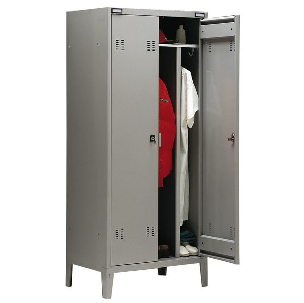  Armadio metallo - spogliatoio - 2 posti - con divisorio - 80x47x180 cm - grigio - Tecnical 2 