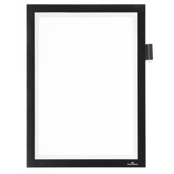  Cornice adesiva Duraframe Note - pannello magnetico - A4 (21 x 29,7 cm) - nero - Durable 