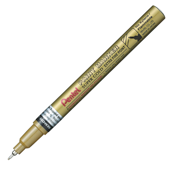  Marcatore Paint Marker Linea Amiko - punta extra fine 0,60mm - oro - Pentel 