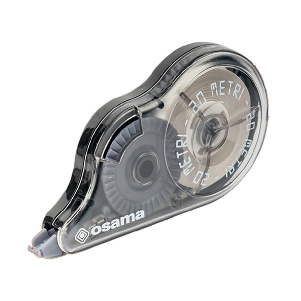  Correttore a nastro 20 Metri - 5 mm x 20 m - involucro nero - Osama 