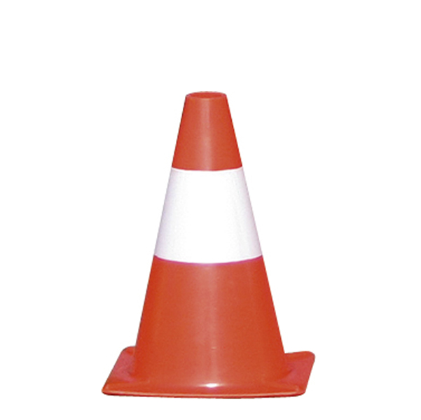  Cono segnaletico - H 30 cm - bianco/rosso 