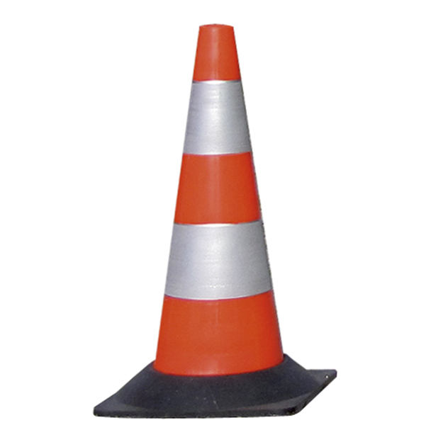  Cono segnaletico - rifrangente - H 50 cm - bianco/rosso 