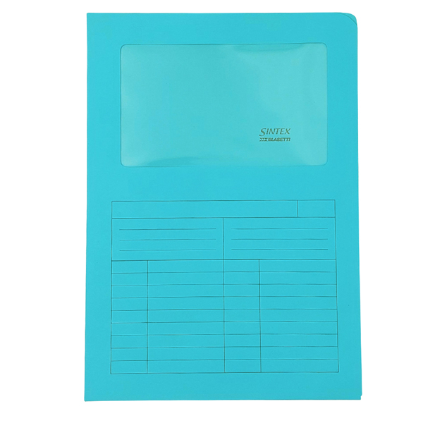  Cartellina a L con finestra Sintex - 120 gr - A4 - acquamarina - Blasetti - conf. 50 pezzi 