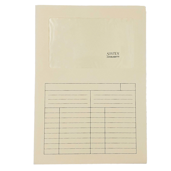  Cartellina a L con finestra Sintex - 120 gr - A4 - avorio - Blasetti - conf. 50 pezzi 