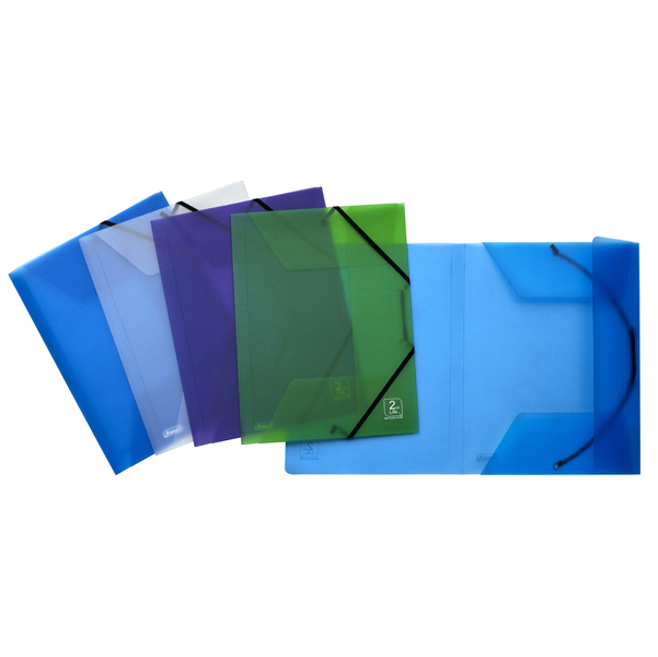  Cartella 3 lembi con elastico angolare 2ndLife - 22 x 30 cm - dorso 3 cm - PP riciclato - mix 4 colori - Favorit 