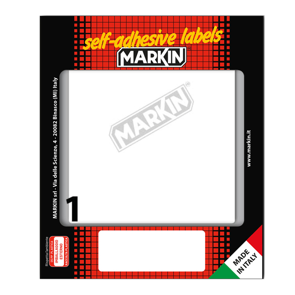  Etichette adesive - in carta - permanenti - 142 x 110 mm - 1 et/fg - 10 fogli - bianco - Markin 