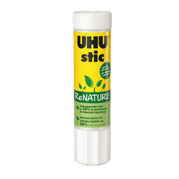  Colla UHU Stic ReNATURE - 21 gr - bianco - UHU 
