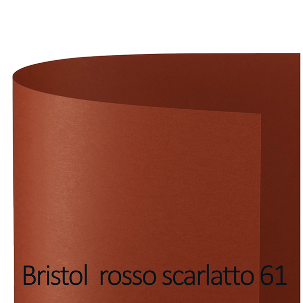  Cartoncino Bristol Color - 50 x 70 cm - 200 gr - rosso scarlatto 61 - Favini - conf. 25 pezzi 