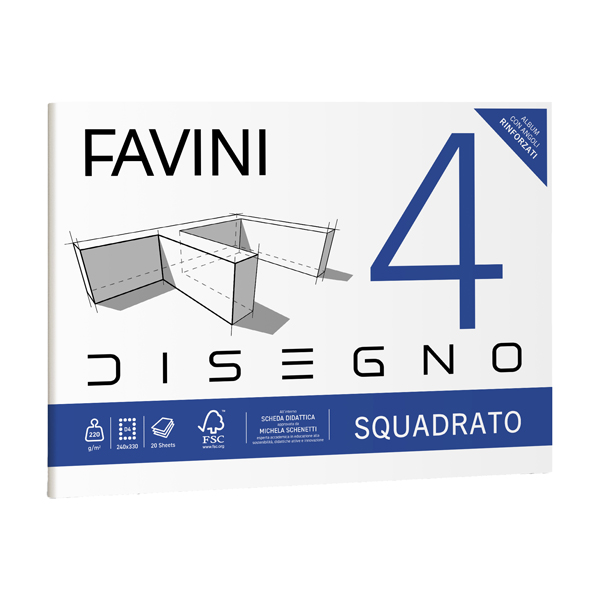  Album Favini 4 - 24 x 33 cm - 220 gr - 20 fogli - liscio squadrato - Favini 