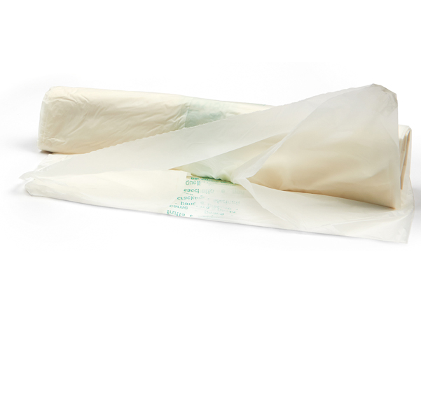  Biosacco per immondizia - 42x42 cm - 10 L - 19 micron - bianco - Perfetto - rotolo da 15 sacchi 