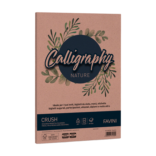  Carta Calligraphy Nature Crush - A4 - 120 gr - mandorla - Favini - conf. 50 fogli 