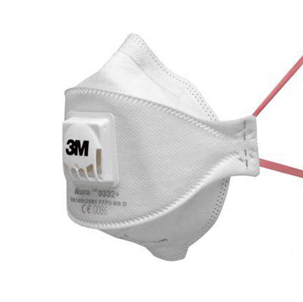  Mascherina Aura 9332+ FFP3 - con valvola - monouso - 3M - conf. 10 pezzi (imbustati singolarmente) 