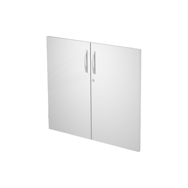  Coppia ante Agorà - per mobile contenitore basso - con serratura - melaminico - bianco 