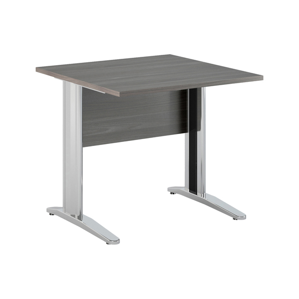  Scrivania lineare Easy - 80 x 80 x 72 cm - Frassino toscano/grigio cromato 