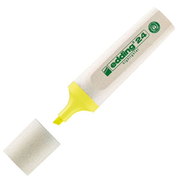  Evidenziatore 24 EcoLine - punta scalpello - da 2 a 5 mm - giallo - Edding 
