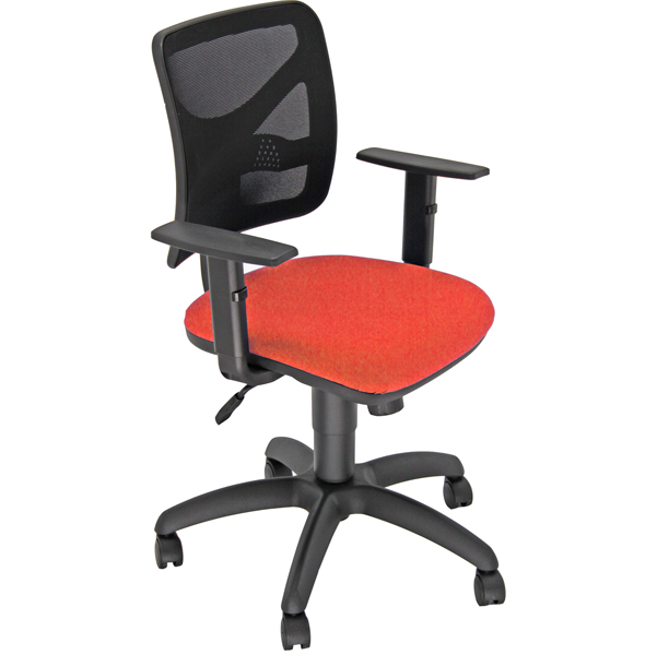  Seduta operativa Pentagon Y10 PNBE - con braccioli regolabili - rosso/nero - Unisit 