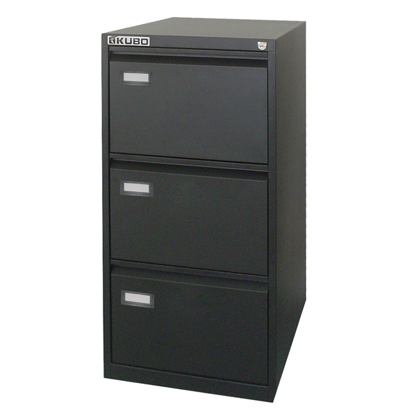  Classificatore Kubo - per cartelle sospese - 3 cassetti - 46 x 62 x 101 cm - nero - Bertesi 