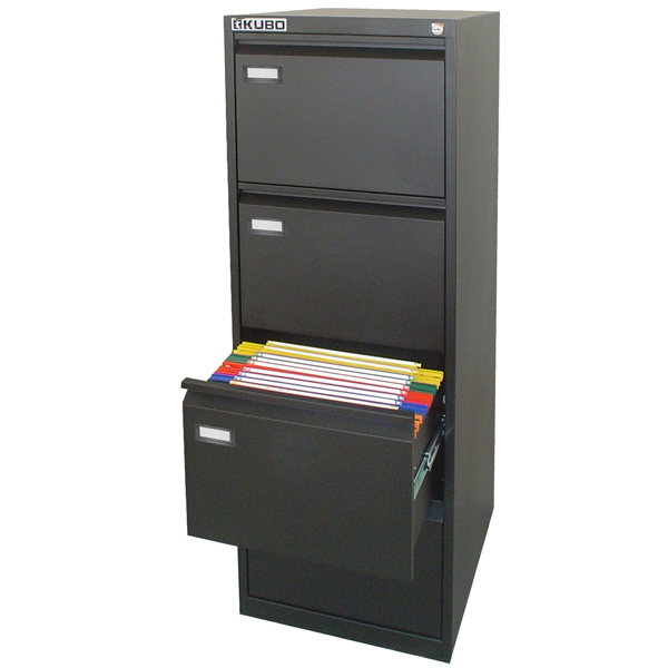  Classificatore Kubo - per cartelle sospese - 4 cassetti - 46 x 62 x 132 cm - nero - Bertesi 