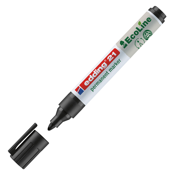  Marcatore permanente 21 Ecoline - punta conica - da 1,5 a 3 mm - nero - Edding 