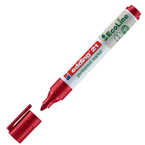  Marcatore permanente 21 Ecoline - punta conica - da 1,5 a 3 mm - rosso - Edding 