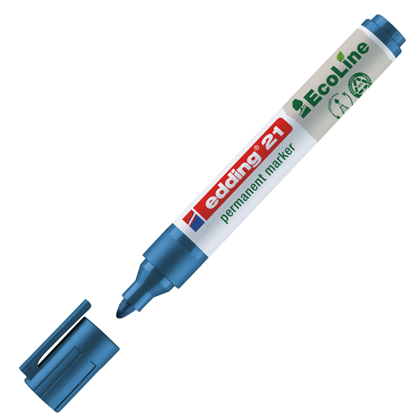  Marcatore permanente 21 Ecoline - punta conica - da 1,5 a 3 mm - blu - Edding 