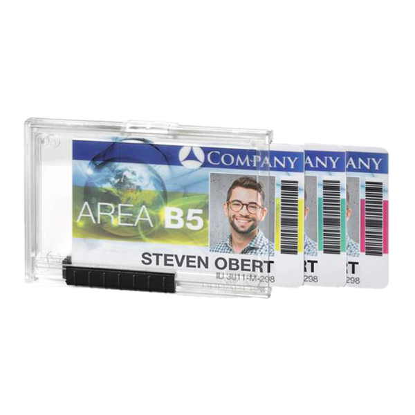  Portabadge PushBox Trio - 3 tessere inseribili - 5,4 x 8,7 cm - Durable - conf. 10 pezzi 