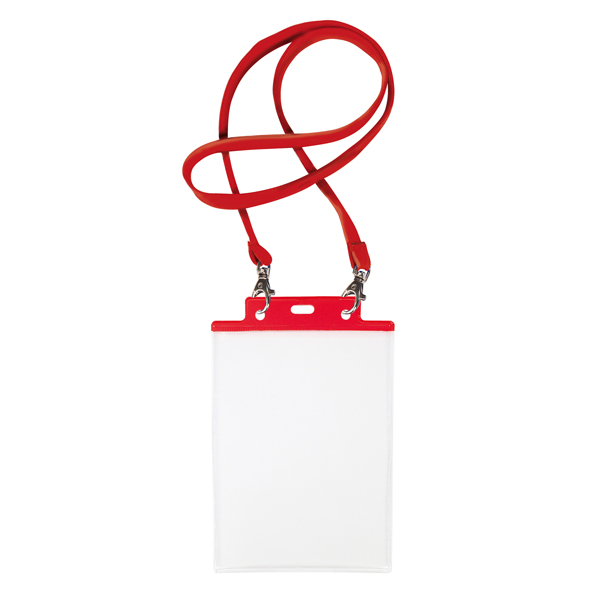  Portanome Pass 7 St M - cordoncino rosso - 15 x 21 cm (A5) - rosso - Sei Rota - conf. 10 pezzi 