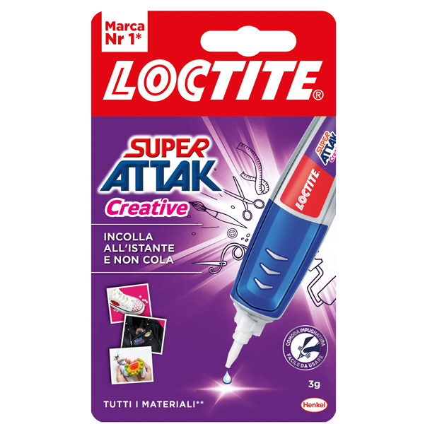  Colla Super Attak Creative - 3 gr - trasparente - Loctite 