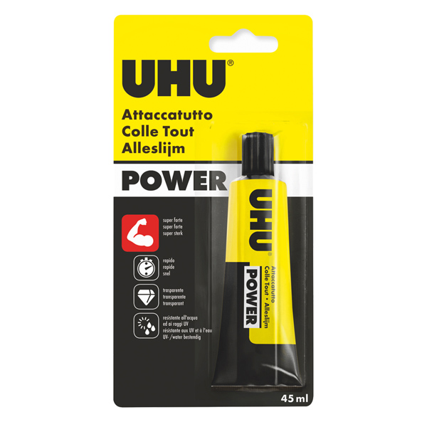  Colla attaccatutto Power - 45 ml - trasparente - UHU 