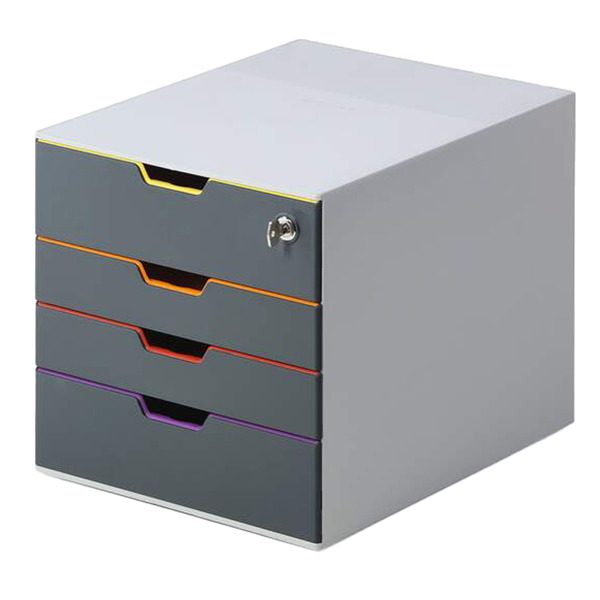  Cassettiera Varicolor Safe - 28 x 29,2 x 35,6 cm - 4 cassetti - Durable 