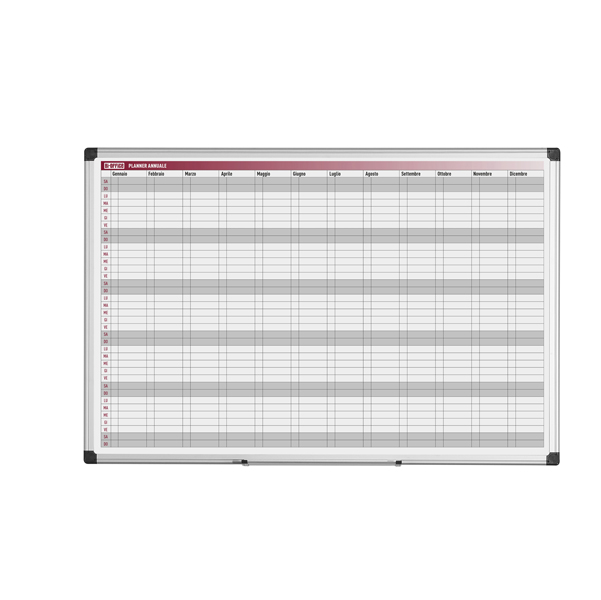  Planner magnetico annuale - 90 x 60 cm - silver - Bi-Office 