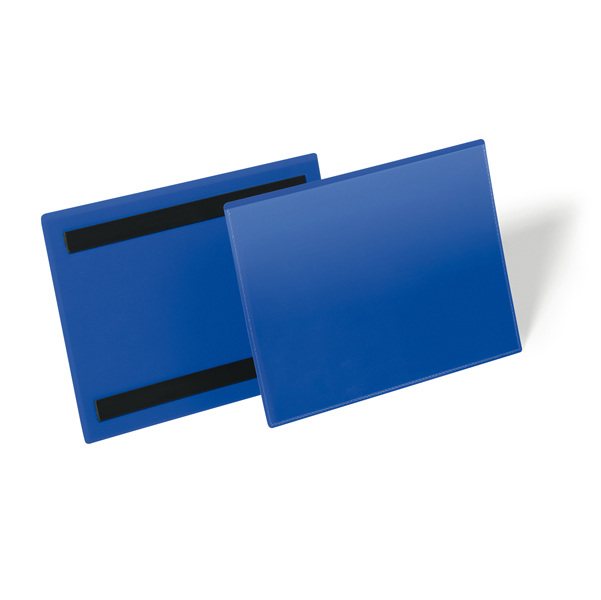  Buste identificative magnetiche - A5 orizzontale - blu - Durable - conf. 50 pezzi 