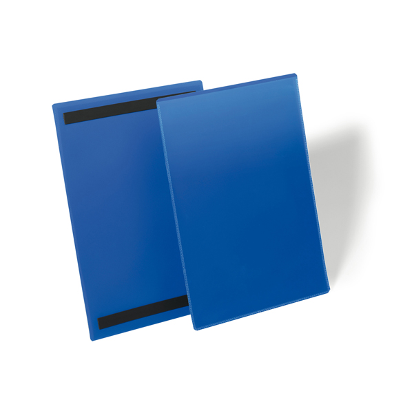  Buste identificative magnetiche - A4 verticale - blu - Durable - conf. 50 pezzi 