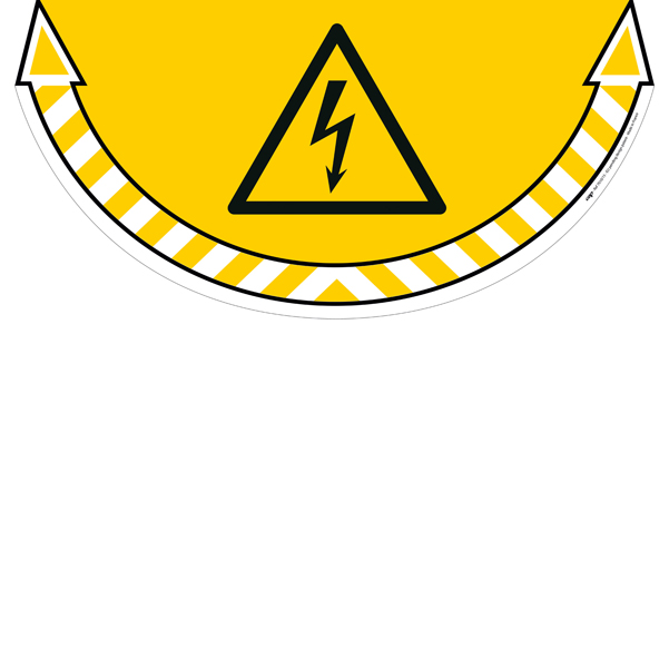  Adesivo segnalatore Take Care - da terra - "rischio elettrico - 70 x 35 cm - CEP 